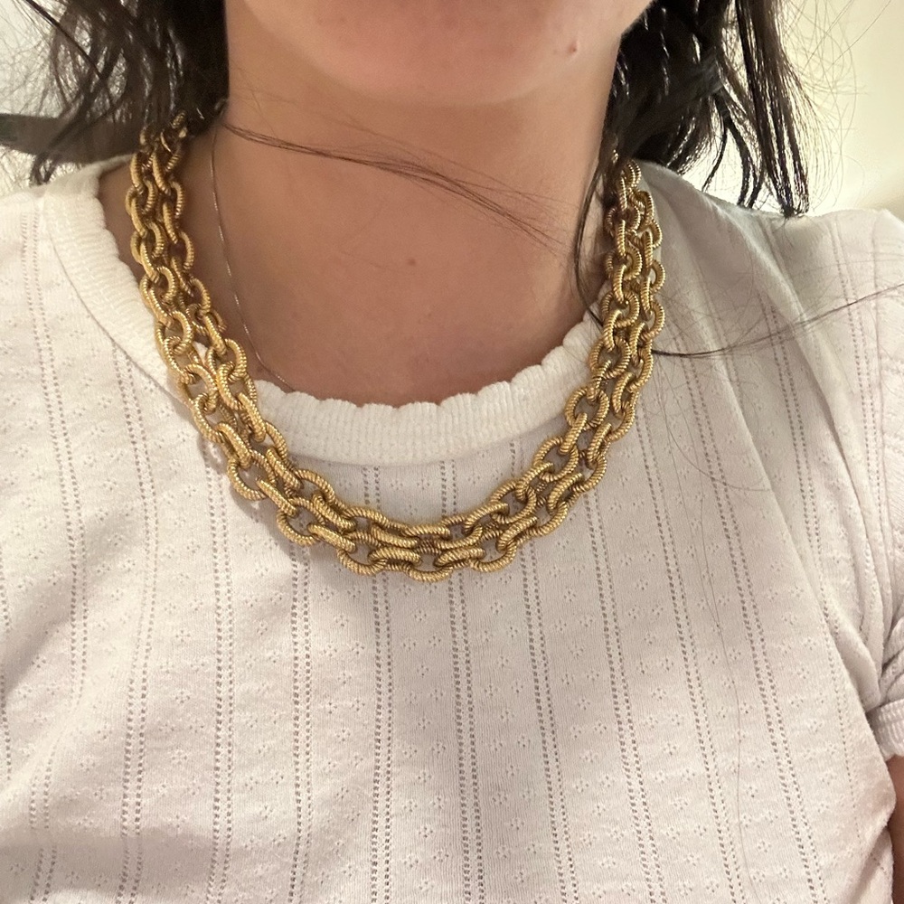 Carolee Gold Statement Necklace Layered Design